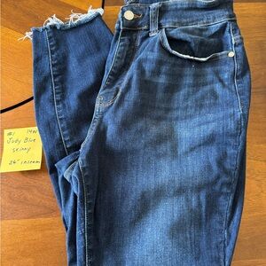 Judy Blue Skinny Jeans Frayed Hem Size 14W
